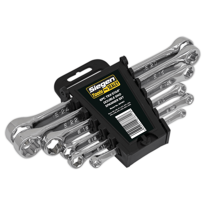 Sealey Spanners 6pc TRX-Star* Double End Spanner Set-S01107 5054511078718 S01107 - Buy Direct from Spare and Square