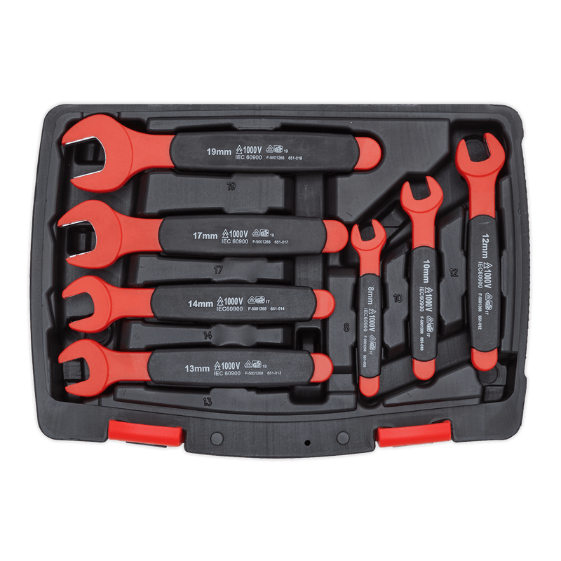 Sealey Spanners 7pc Insulated Open-End Spanner Set - VDE Approved-AK63171 5054511579802 AK63171 - Buy Direct from Spare and Square