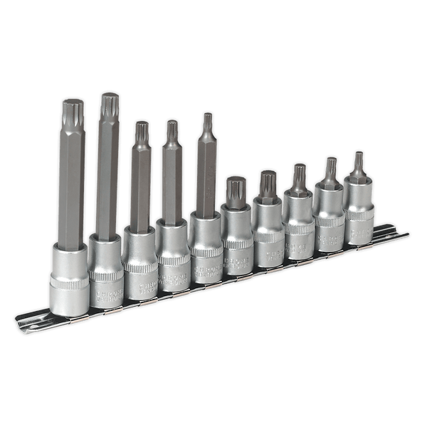 Sealey Specialised Bits & Sockets 10pc 1/2"Sq Drive Spline Socket Bit Set-AK6215 5024209672498 AK6215 - Buy Direct from Spare and Square