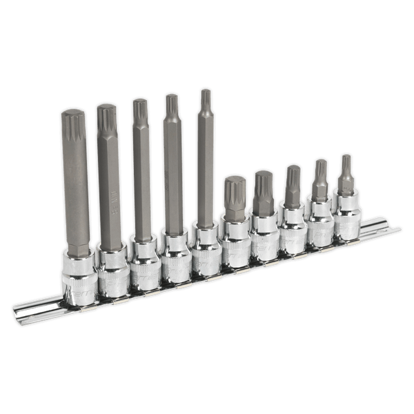 Sealey Specialised Bits & Sockets 10pc 3/8"Sq Drive Spline Socket Bit Set-AK6216 5024209682497 AK6216 - Buy Direct from Spare and Square