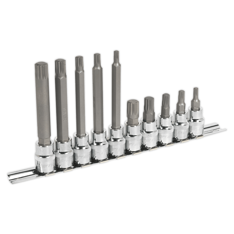 Sealey Specialised Bits & Sockets 10pc 3/8"Sq Drive Spline Socket Bit Set-AK6216 5024209682497 AK6216 - Buy Direct from Spare and Square