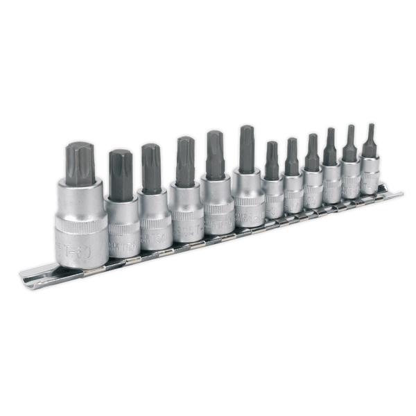 Sealey Specialised Bits & Sockets 12pc 1/4", 3/8" & 1/2"Sq Drive TRX-Star* Socket Bit Set-AK6213 5024209120494 AK6213 - Buy Direct from Spare and Square