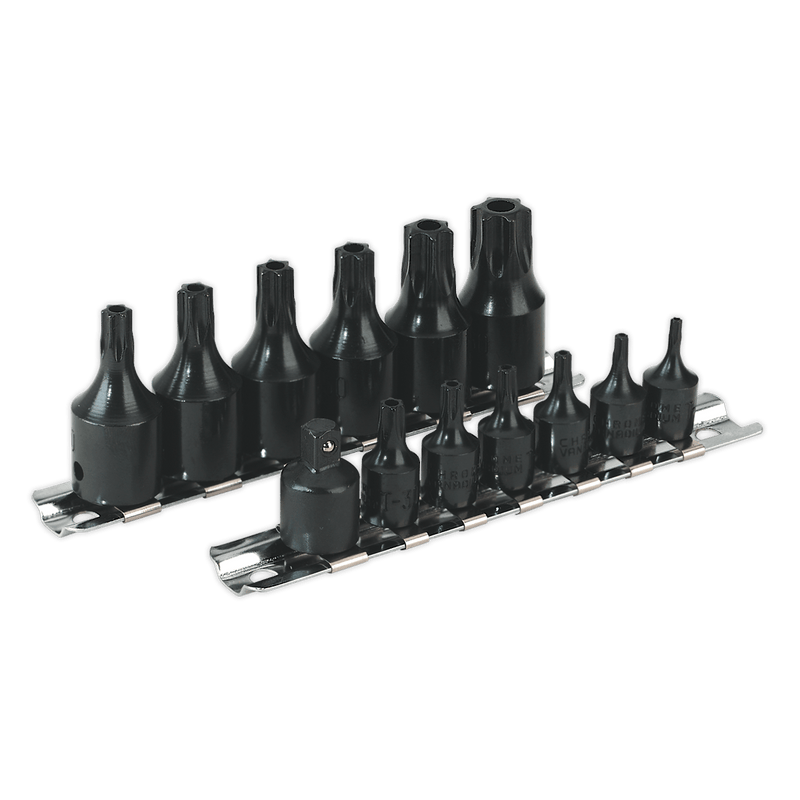 Sealey Specialised Bits & Sockets 13pc 1/4" & 3/8"Sq Drive TRX-Star* Security Socket Bit Set-AK5585 5024209625357 AK5585 - Buy Direct from Spare and Square