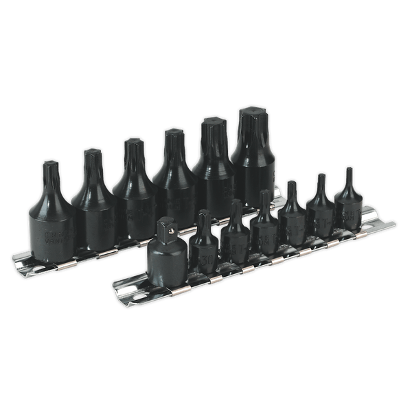 Sealey Specialised Bits & Sockets 13pc 1/4" & 3/8"Sq Drive TRX-Star* Socket Bit Set-AK5584 5024209625340 AK5584 - Buy Direct from Spare and Square
