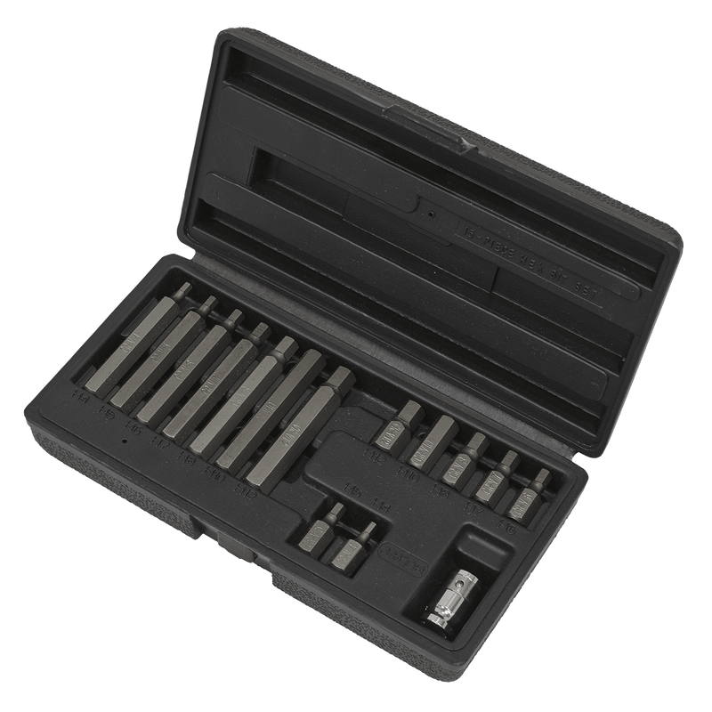 Sealey Specialised Bits & Sockets 15pc 3/8"Sq Drive Hex Bit & Holder Set-S0533 5054511588125 S0533 - Buy Direct from Spare and Square