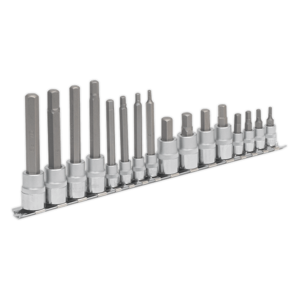 Sealey Specialised Bits & Sockets 16pc 1/4" & 3/8"Sq Drive Hex Socket Bit Set-AK6219 5051747354395 AK6219 - Buy Direct from Spare and Square