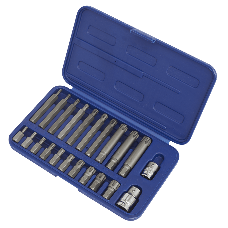 Sealey Specialised Bits & Sockets 22pc 3/8" & 1/2"Sq Drive Ribe Set-SX105 5024209550505 SX105 - Buy Direct from Spare and Square