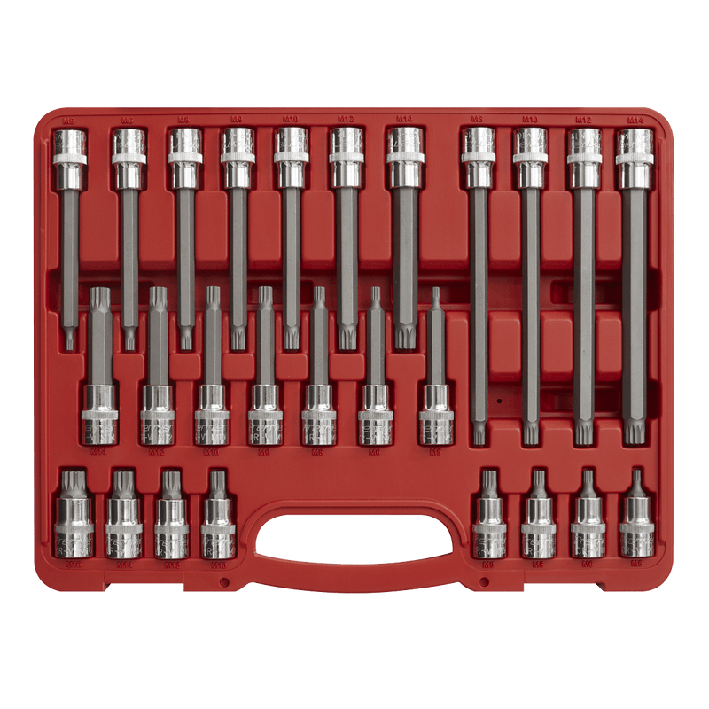 Sealey Specialised Bits & Sockets 26pc 1/2"Sq Drive Spline Socket Bit Set-AK2195 5024209709132 AK2195 - Buy Direct from Spare and Square