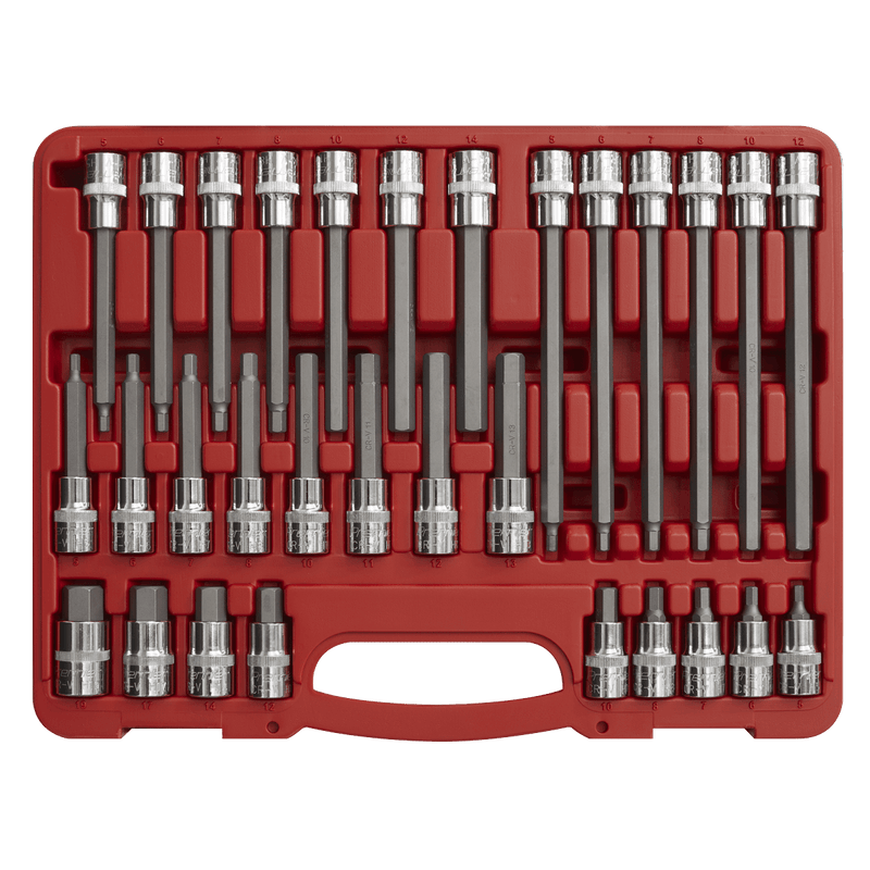 Sealey Specialised Bits & Sockets 30pc 1/2"Sq Drive Hex Socket Bit Set-AK2196 5024209709118 AK2196 - Buy Direct from Spare and Square