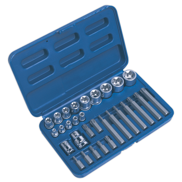 Sealey Specialised Bits & Sockets 30pc 1/4", 3/8" & 1/2"Sq Drive TRX-Star* Socket & Bit Set-AK619 5024209215329 AK619 - Buy Direct from Spare and Square