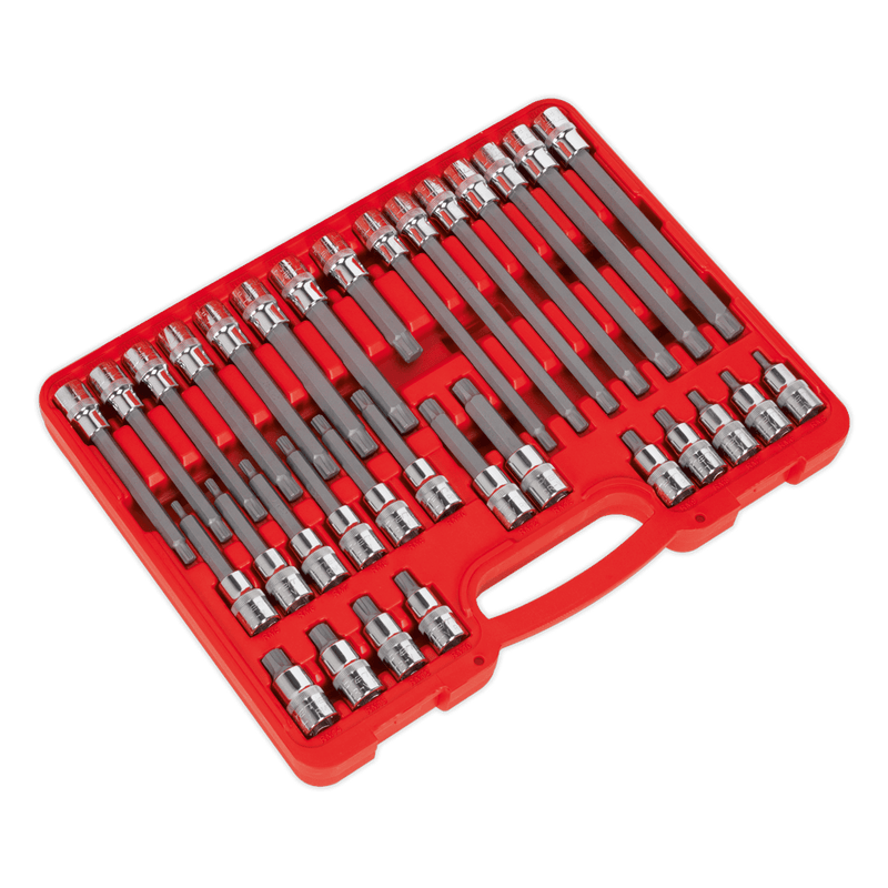 Sealey Specialised Bits & Sockets 32pc 1/2"Sq Drive Ribe Socket Bit Set-AK2198 5024209936194 AK2198 - Buy Direct from Spare and Square