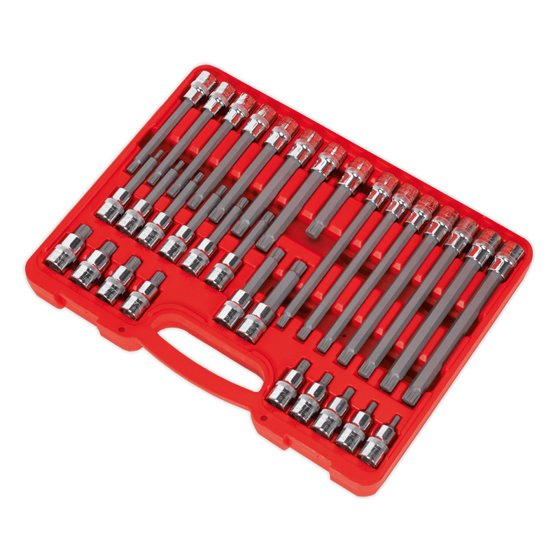 Sealey Specialised Bits & Sockets 32pc 1/2"Sq Drive Ribe Socket Bit Set-AK2198 5024209936194 AK2198 - Buy Direct from Spare and Square