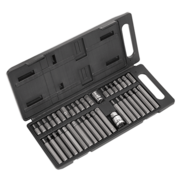 Sealey Specialised Bits & Sockets 40pc 3/8" & 1/2"Sq Drive TRX-Star*/Hex/Spline Bit Set-S0982 5051747742222 S0982 - Buy Direct from Spare and Square