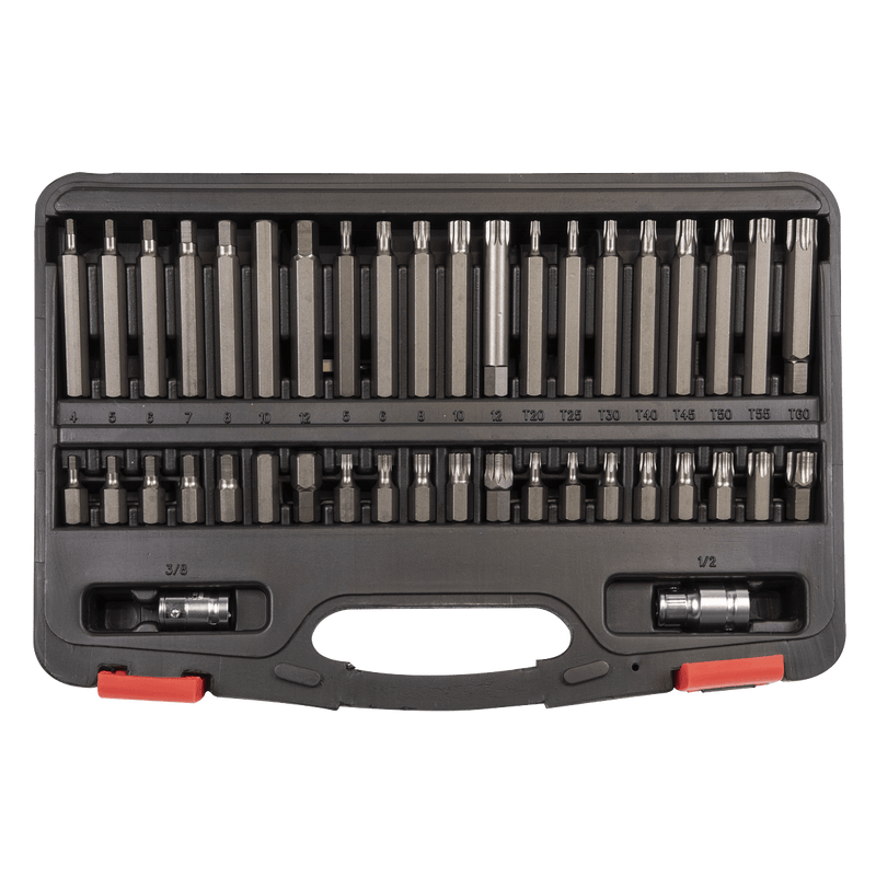 Sealey Specialised Bits & Sockets 42pc 3/8" & 1/2"Sq Drive TRX-Star*/Hex/Spline Bit Set-AK21942P 5054511798319 AK21942P - Buy Direct from Spare and Square