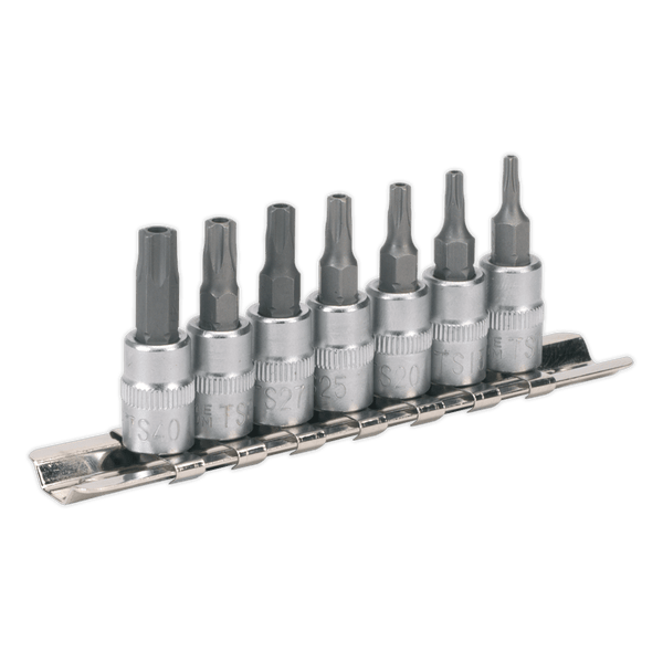 Sealey Specialised Bits & Sockets 7pc 1/4"Sq Drive TRX-TS* Security Socket Bit Set-SX106 5024209628594 SX106 - Buy Direct from Spare and Square