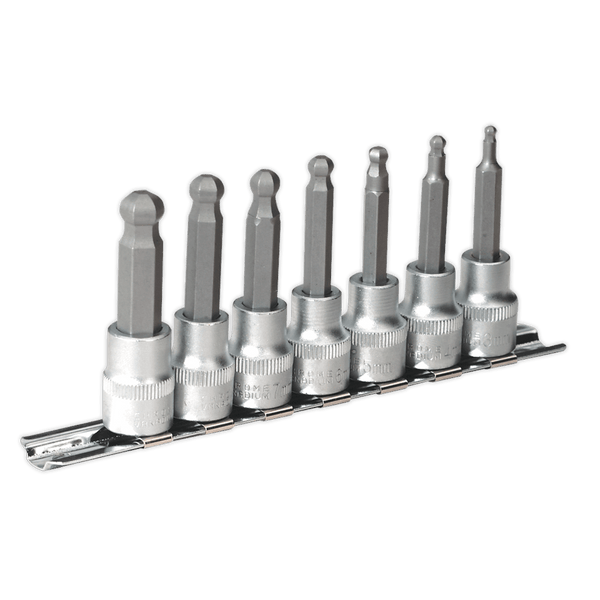 Sealey Specialised Bits & Sockets 7pc 3/8"Sq Drive Ball-End Hex Socket Bit Set-AK621 5024209354493 AK621 - Buy Direct from Spare and Square