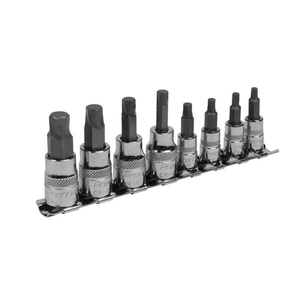 Sealey Specialised Bits & Sockets 8pc 1/4" & 3/8"Sq Drive Lock-On™ Hex Socket Bit Set - Imperial-AK65602 5054511718829 AK65602 - Buy Direct from Spare and Square