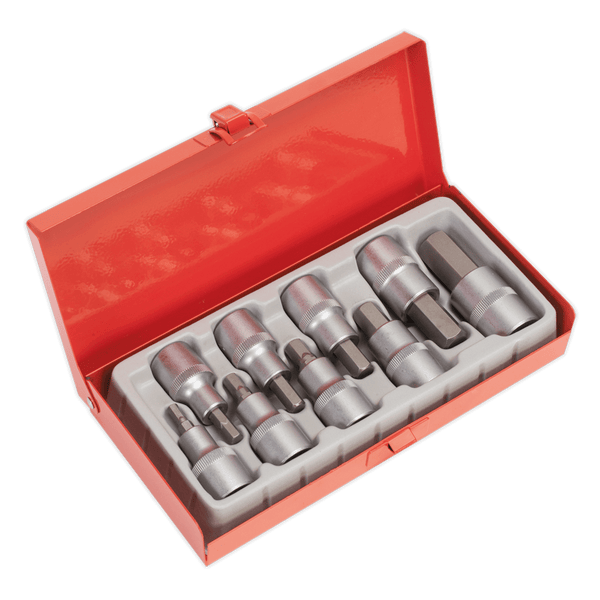 Sealey Specialised Bits & Sockets 9pc 1/2"Sq Drive Hex Socket Bit Set-AK620 5024209239844 AK620 - Buy Direct from Spare and Square