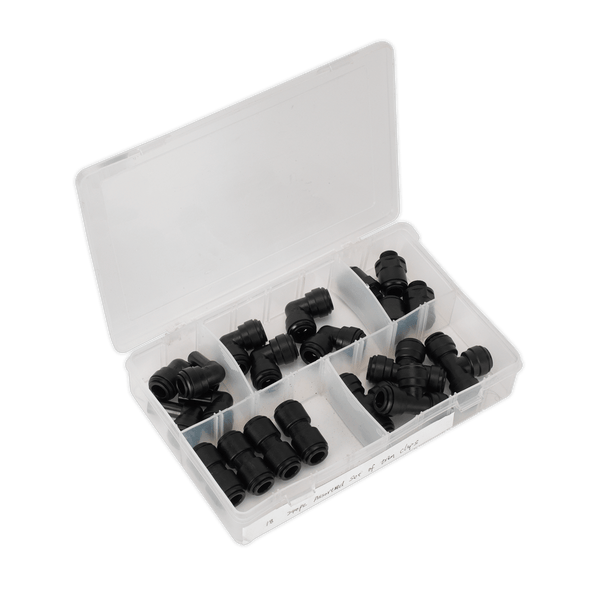 Sealey Speedfit Pneumatic System 20pc Speedfit® Pneumatic Coupling Assortment - Ø10mm Metric-AB070JG 5054511064513 AB070JG - Buy Direct from Spare and Square