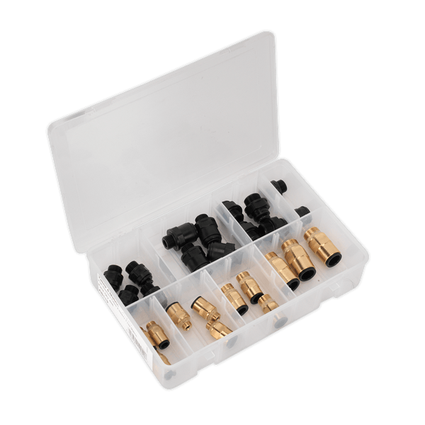 Sealey Speedfit Pneumatic System 30pc Speedfit® Pneumatic Coupling Thread Adaptor Assortment - Metric & Imperial-AB072JG 5054511061949 AB072JG - Buy Direct from Spare and Square