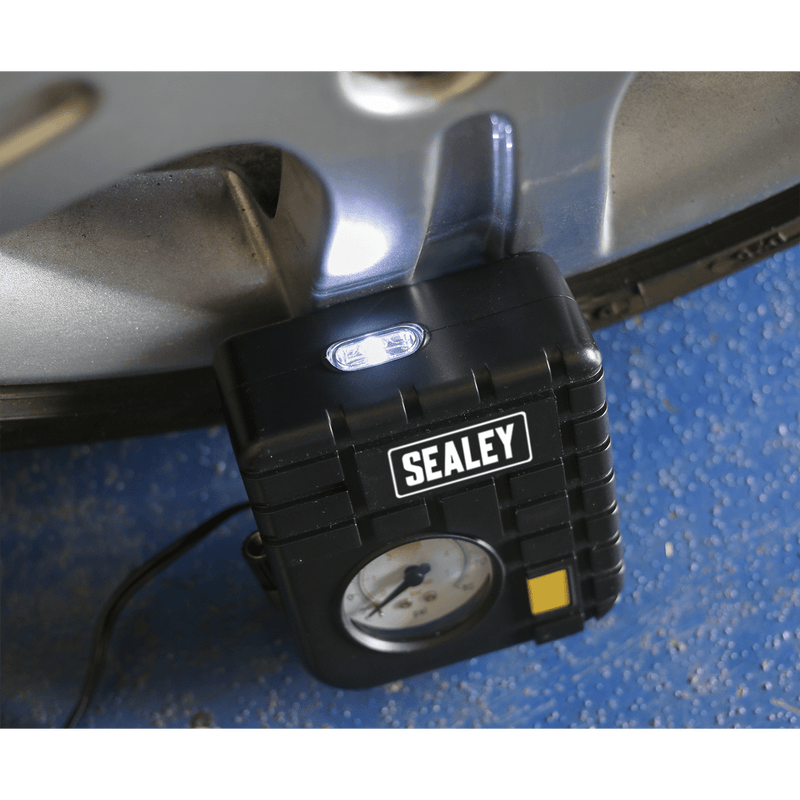 Sealey Steering, Hub & Suspension 12V Micro Air Compressor with Worklight-MS163 5054511116854 MS163 - Buy Direct from Spare and Square
