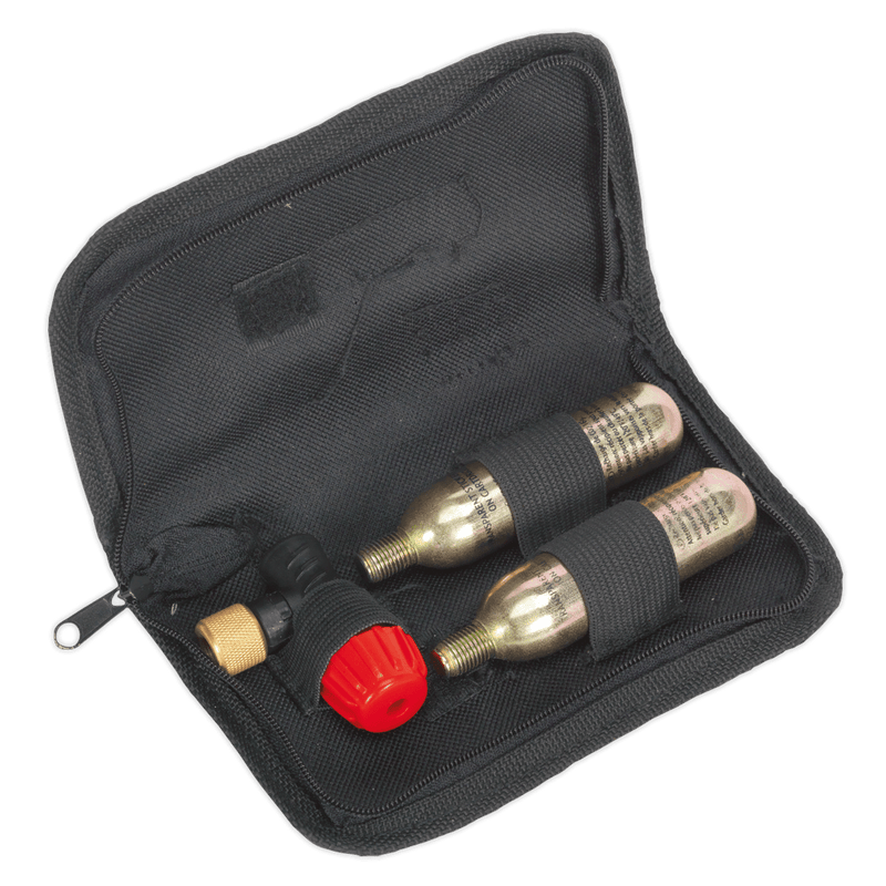 Sealey Steering, Hub & Suspension Motorcycle CO2 Emergency Tyre Inflator Kit-MS087 5051747915817 MS087 - Buy Direct from Spare and Square