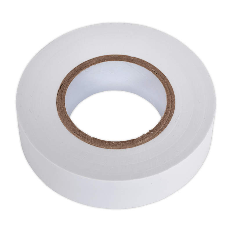 Sealey Tapes 19mm x 20m White PVC Insulating Tape - Pack of 10-ITWHT10 5054511013115 ITWHT10 - Buy Direct from Spare and Square
