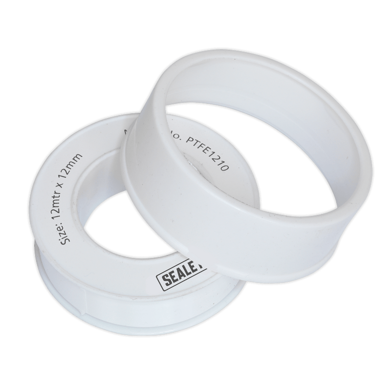 Sealey Tapes PTFE Thread Sealing Tape - Pack of 10-PTFE1210 5054511012279 PTFE1210 - Buy Direct from Spare and Square