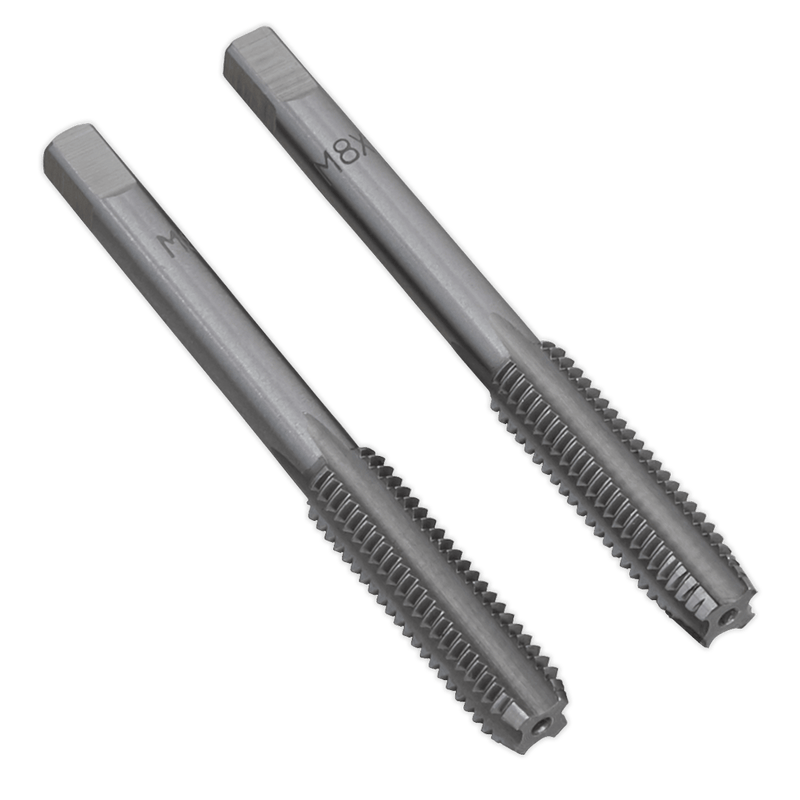 Sealey Thread Cutting 2pc M8 x 1.25mm Tap Set (Taper & Plug)-TSM8 5054511600148 TSM8 - Buy Direct from Spare and Square