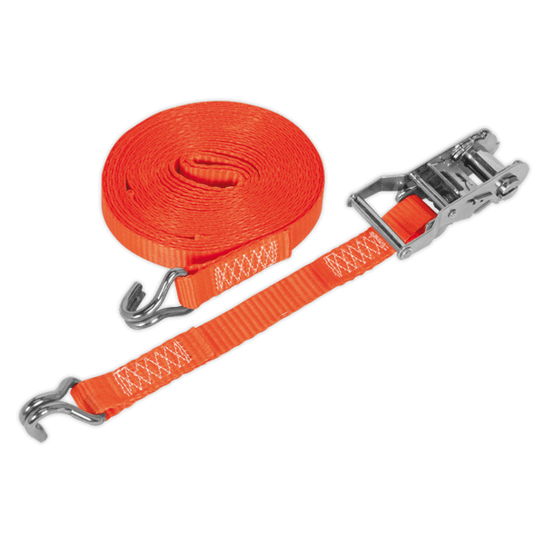Sealey Tie Downs 25mm x 10m Polyester Webbing Ratchet Strap 1500kg Breaking Strength-TD1510J 5051747807259 TD1510J - Buy Direct from Spare and Square