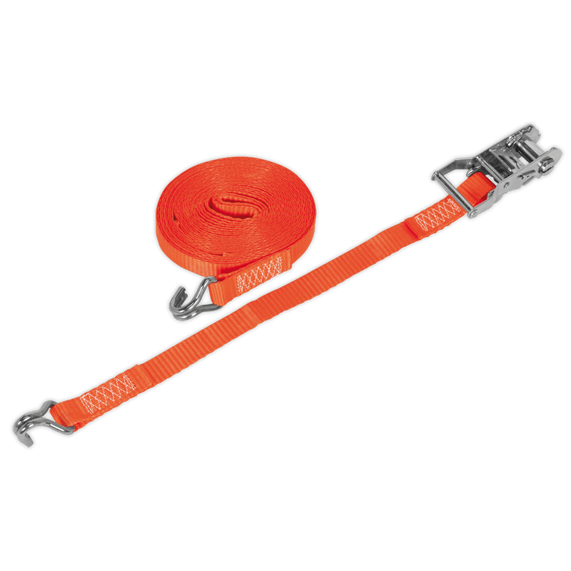 Sealey Tie Downs 25mm x 6m Polyester Webbing Ratchet Strap 1500kg Breaking Strength-TD1506J 5051747807235 TD1506J - Buy Direct from Spare and Square