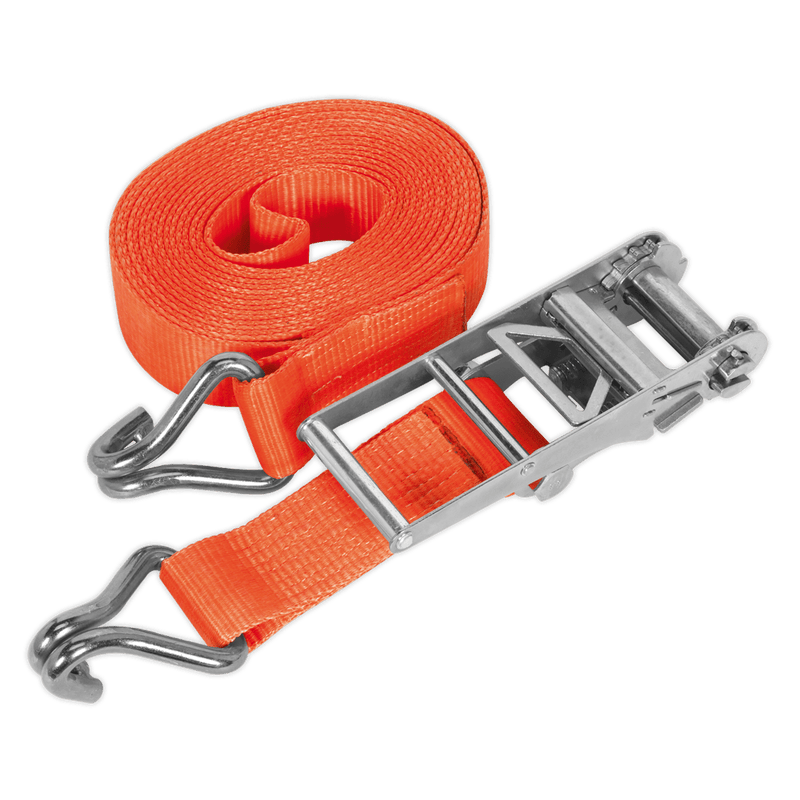 Sealey Tie Downs 75mm x 10m Polyester Webbing Ratchet Strap 10000kg Breaking Strength-TD10010J 5051747807365 TD10010J - Buy Direct from Spare and Square
