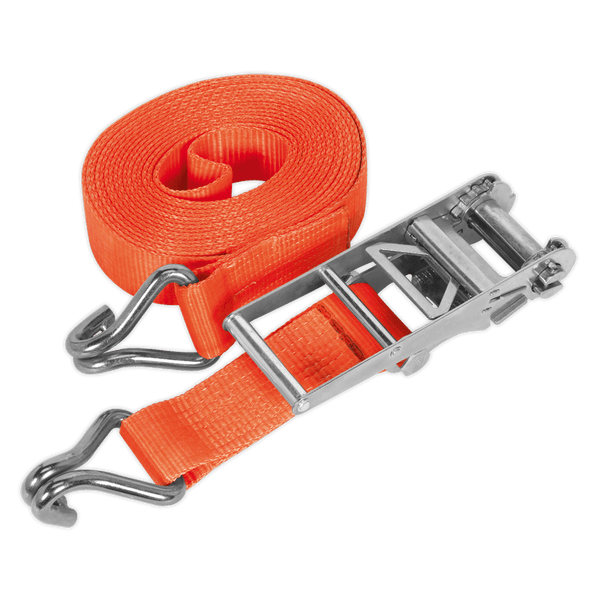 Sealey Tie Downs 75mm x 8m Polyester Webbing Ratchet Strap 10000kg Breaking Strength-TD10008J 5051747807358 TD10008J - Buy Direct from Spare and Square