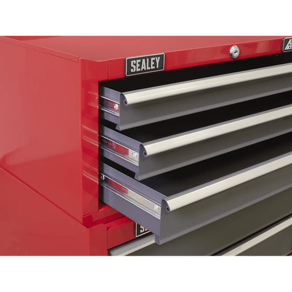 Sealey Tool Chest Sealey American Pro Mid-Box 3 Drawer With Ball-Bearing Slides In Red / Grey AP22309BB - Buy Direct from Spare and Square