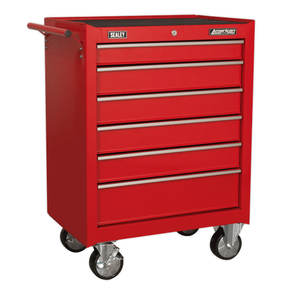 Sealey Tool Chest Sealey American Pro Rollcab 6 Drawer With Ball-Bearing Slides In Red AP226 - Buy Direct from Spare and Square