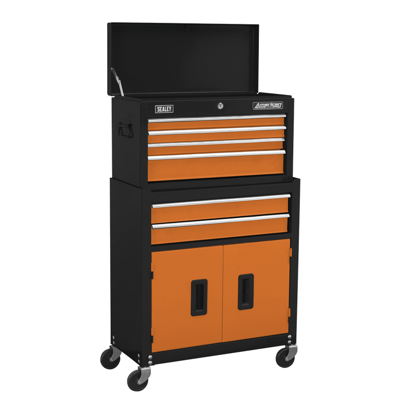 Sealey Tool Chests 6 Drawer Topchest & Rollcab Combination with Ball-Bearing Slides & 170pc Tool Kit-AP22OCOMBO 5054630271328 AP22OCOMBO - Buy Direct from Spare and Square