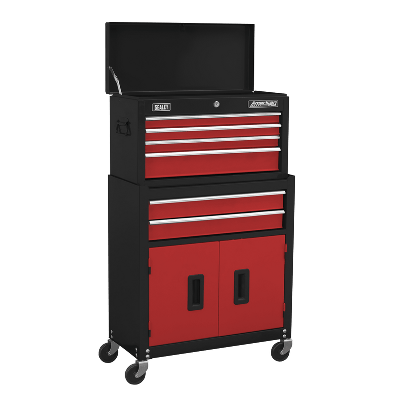 Sealey Tool Chests 6 Drawer Topchest & Rollcab Combination with Ball-Bearing Slides & 170pc Tool Kit-AP22RCOMBO 5054630271304 AP22RCOMBO - Buy Direct from Spare and Square
