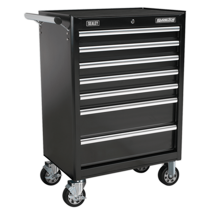 Sealey Tool Chests 7 Drawer Rollcab with Ball-Bearing Slides - Black-AP33479B 5051747470637 AP33479B - Buy Direct from Spare and Square