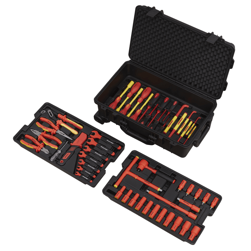 Sealey Tool Kits 50pc 3/8"Sq Drive 1000V Insulated Tool Kit-AK7938 5054511924626 AK7938 - Buy Direct from Spare and Square