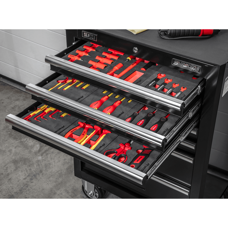 Sealey Tool Kits 63pc Insulated Tool Kit with 7 Drawer Rollcab-TBTECOMBO2 5054630333460 TBTECOMBO2 - Buy Direct from Spare and Square