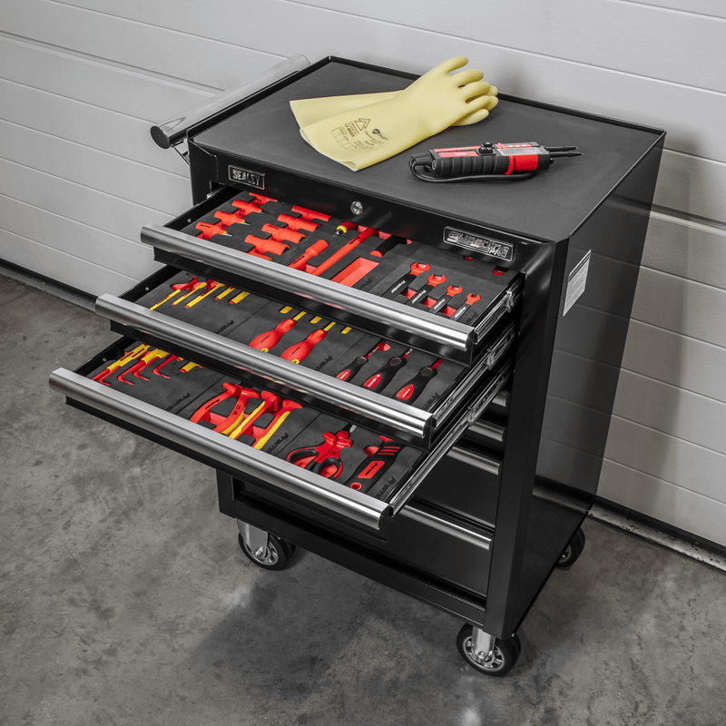 Sealey Tool Kits 63pc Insulated Tool Kit with 7 Drawer Rollcab-TBTECOMBO2 5054630333460 TBTECOMBO2 - Buy Direct from Spare and Square