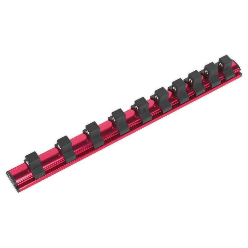 Sealey Tool Storage 1/2"Sq Drive Magnetic Socket Retaining Rail with 10 Clips-AK27084 5051747784079 AK27084 - Buy Direct from Spare and Square