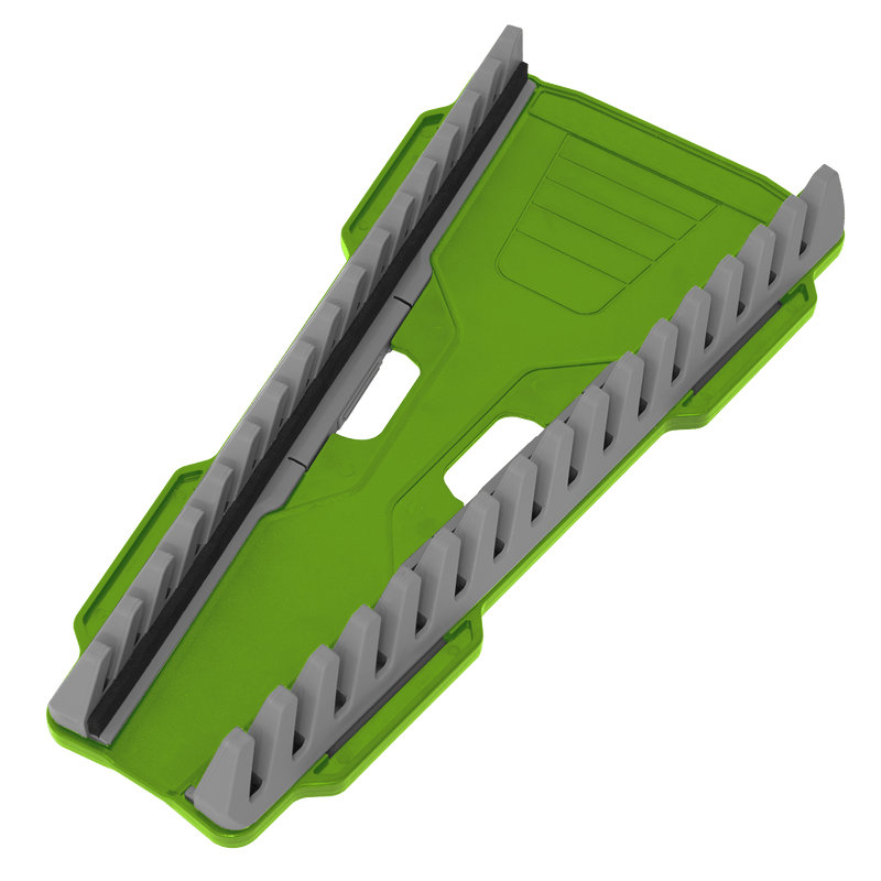 Sealey Tool Storage 16pc Reversible Spanner Rack - Hi-Vis Green-WR11HV 5054511944242 WR11HV - Buy Direct from Spare and Square