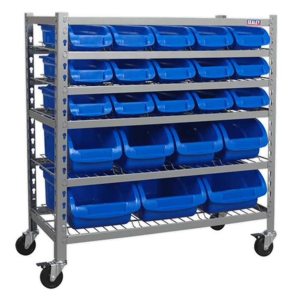 Sealey Tool Storage 22 Bin Mobile Storage System-TPS22 5051747577039 TPS22 - Buy Direct from Spare and Square
