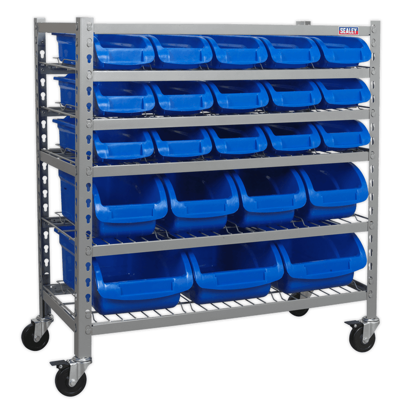 Sealey Tool Storage 22 Bin Mobile Storage System-TPS22 5051747577039 TPS22 - Buy Direct from Spare and Square