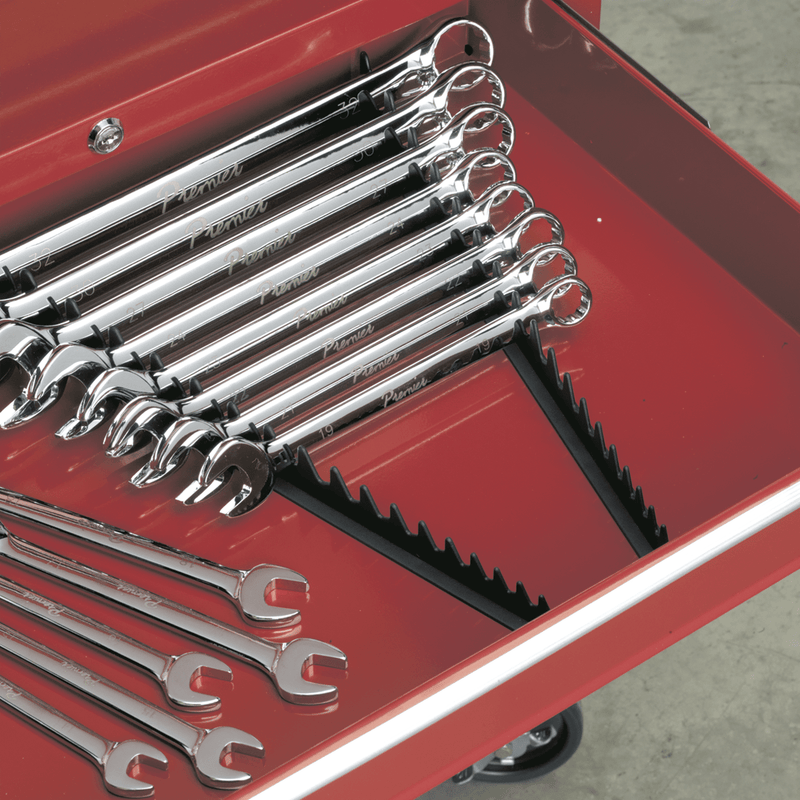 Sealey Tool Storage 2pc Sharks Teeth Spanner Rack - Capacity 20 Spanners-WR01 5024209594165 WR01 - Buy Direct from Spare and Square