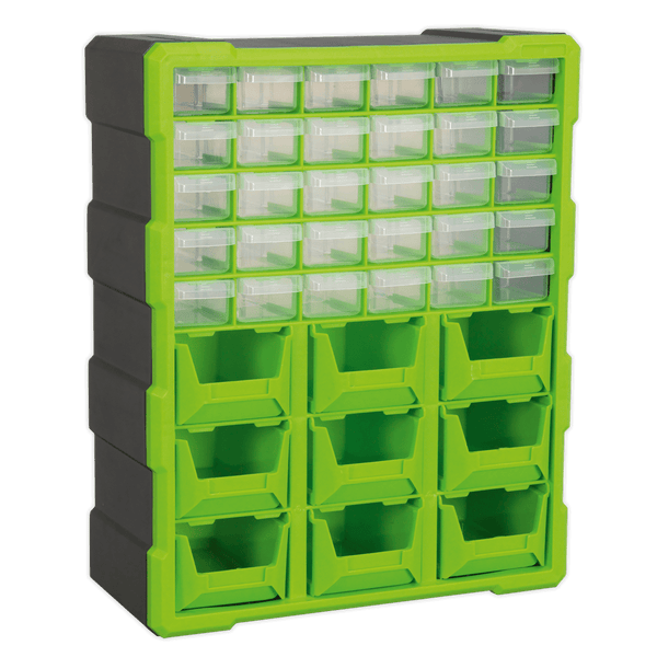 Sealey Tool Storage 39 Drawer Cabinet Box - Green/Black-APDC39HV 5054511211979 APDC39HV - Buy Direct from Spare and Square