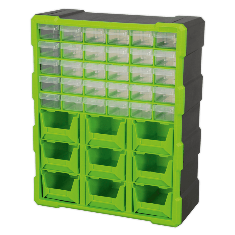 Sealey Tool Storage 39 Drawer Cabinet Box - Green/Black-APDC39HV 5054511211979 APDC39HV - Buy Direct from Spare and Square