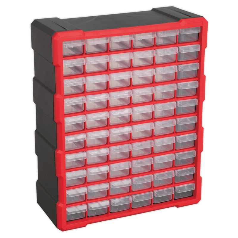 Sealey Tool Storage 60 Drawer Cabinet Box - Red/Black-APDC60R 5054511212136 APDC60R - Buy Direct from Spare and Square