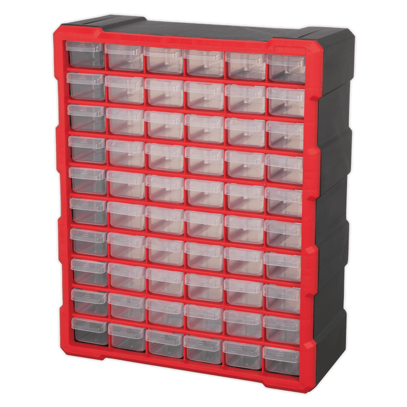 Sealey Tool Storage 60 Drawer Cabinet Box - Red/Black-APDC60R 5054511212136 APDC60R - Buy Direct from Spare and Square